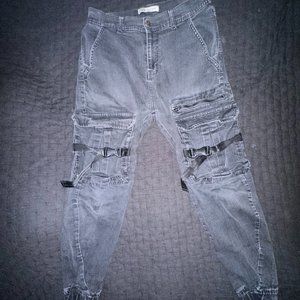 Zara Faded Black Streetwear Joggers